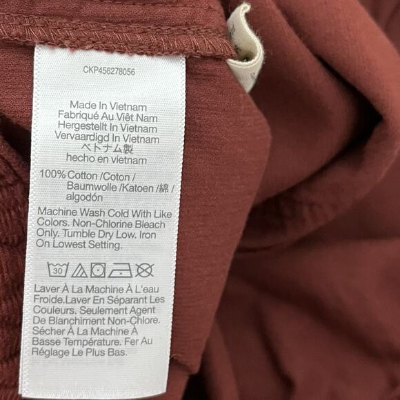 Madewell Curvy Tapered Huston Corduroy Pants Size M Rusted Burgundy Retro Boho - Picture 6 of 7